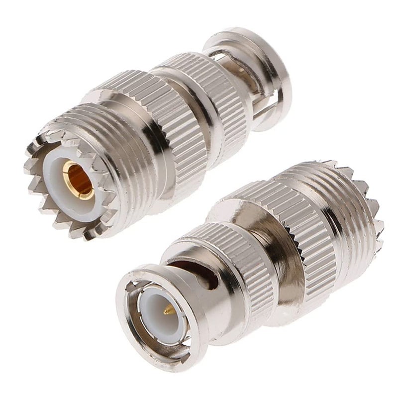 TengKo BNC Male to UHF Female SO-239 SO239 Adapter Connector RF Coaxial Coax Adapter for Antenna Coaxial Cable Radio Scanner (2 Pack) - Image 1